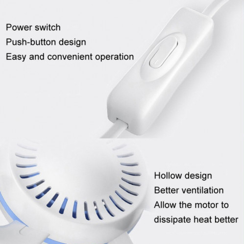 Mini ventilateur USB à énergie éolienne élevée, silencieux, petit ventilateur de plafond à six pales, style : ventilateur unique, pour dortoir domestique SH2301882-016